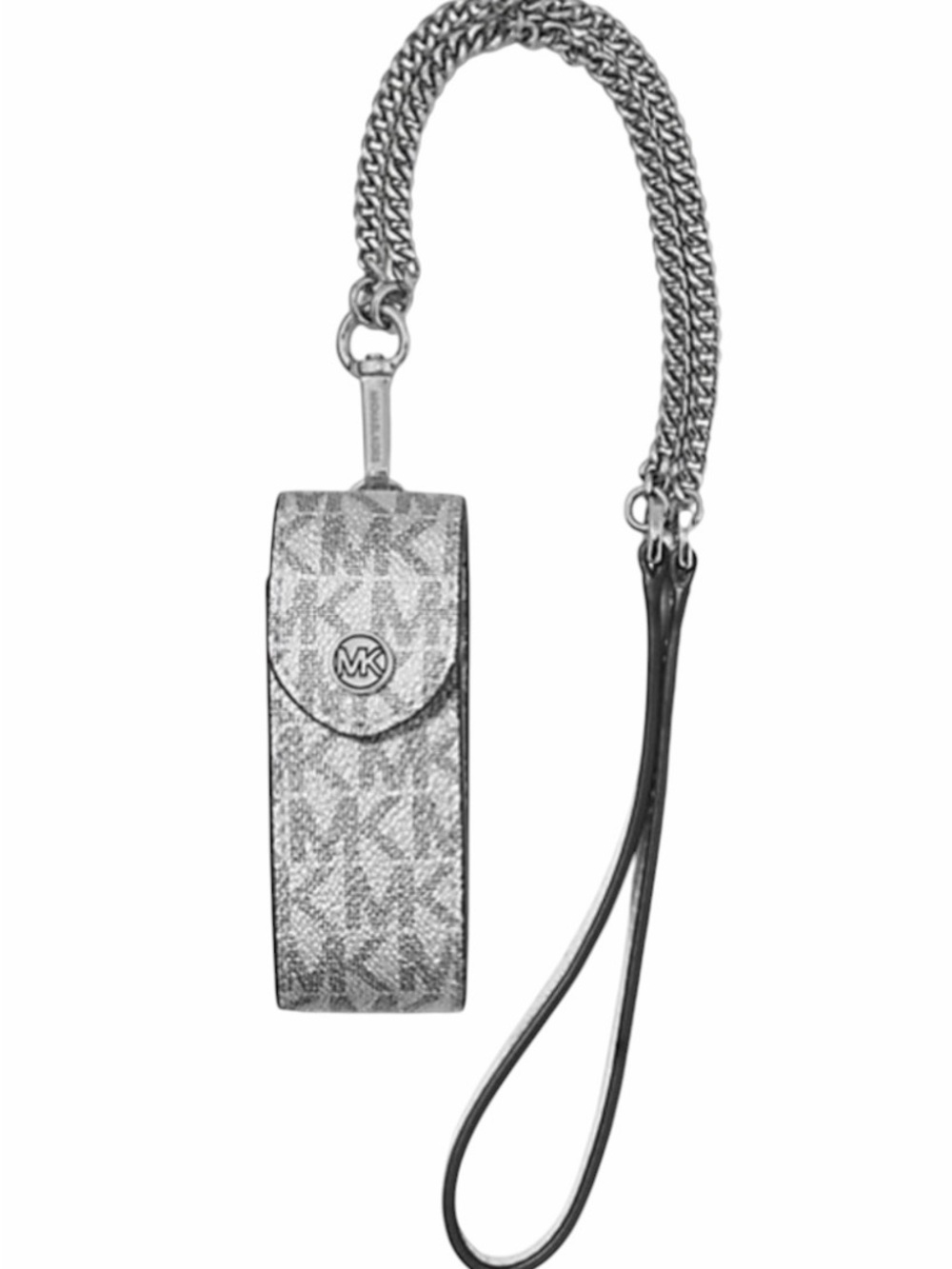 Michael Kors Silver Logo Lipstick Holder On a Chain